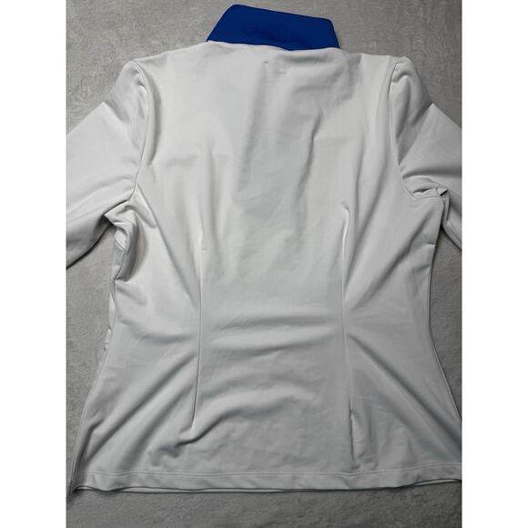 Sailor Sailor White 1/4 Zip Bright Blue Collar Sz LG UPF 50+ Performance Top NWT - Picture 7 of 12